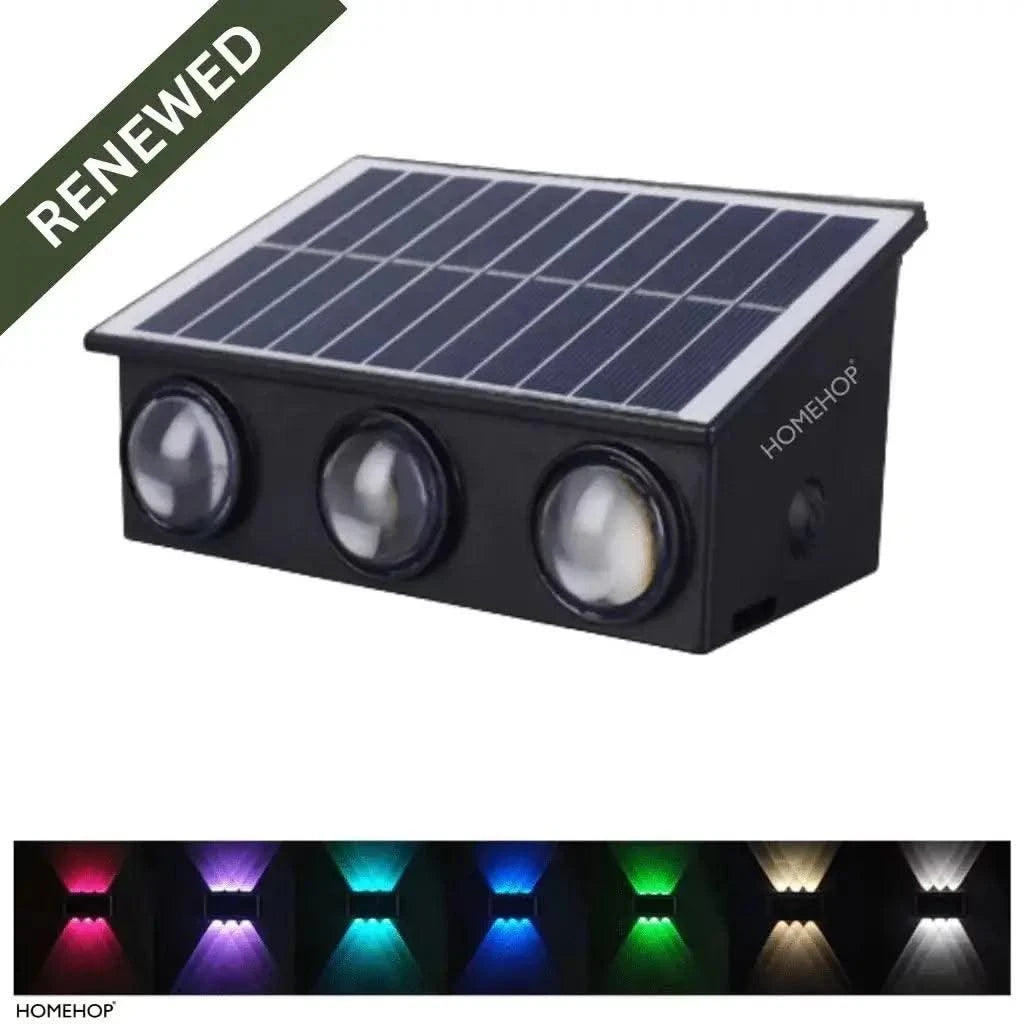 Solar Decoration LED Up Down Lighting Outdoor Wall Lamp Waterproof For Home, Garden, Fence, Stair (RGB Light, ABS)(Refurbished) - HOMEHOP®