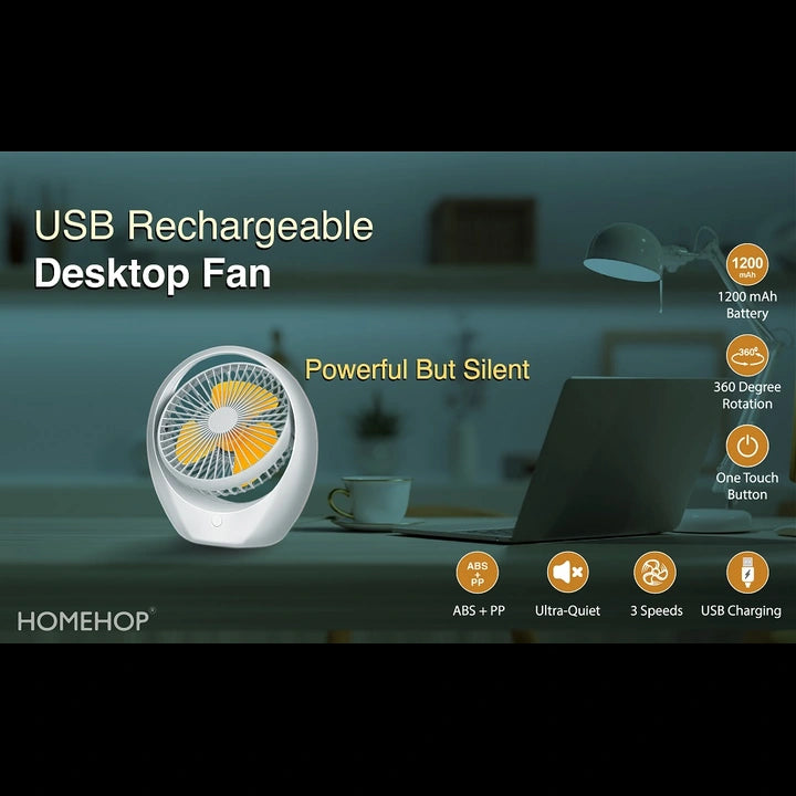 usb rechargeable desktop fan