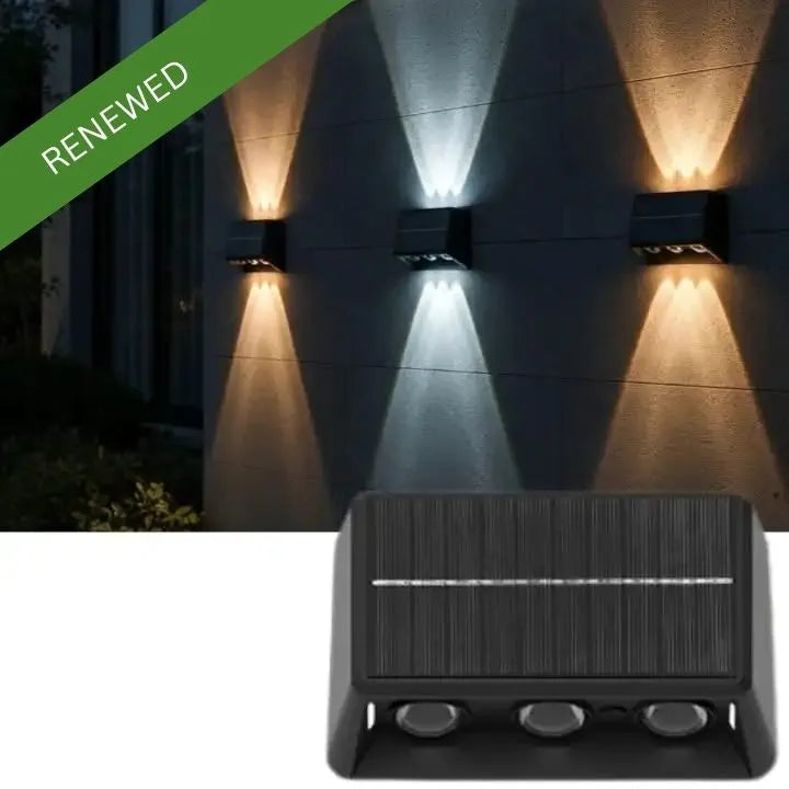 Solar Outdoor Decorative Wall Lights with Up & Down Lighting Effect (Renewed)