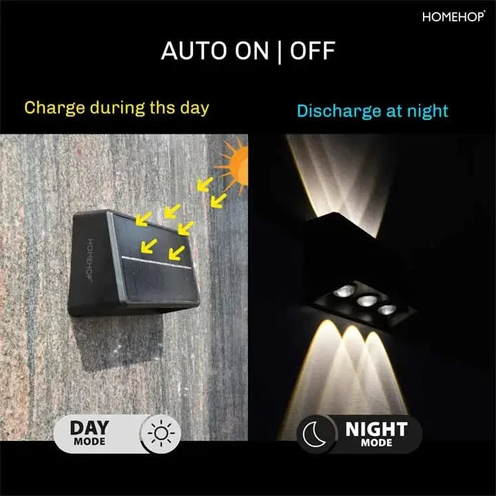 Solar Outdoor Decorative Wall Lights with Up & Down Lighting Effect (Renewed)
