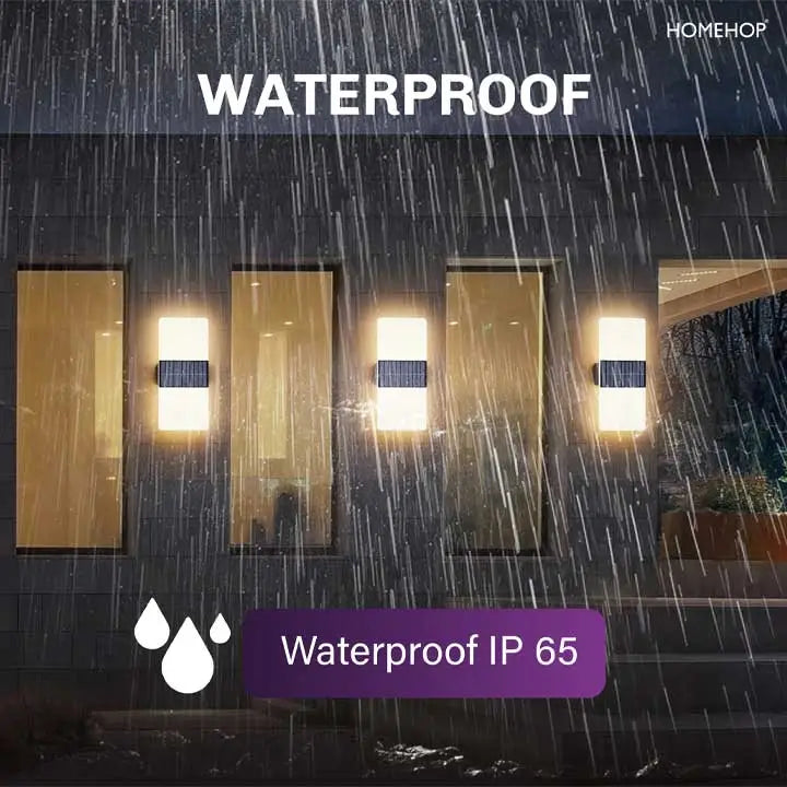 Solar Light Outdoor Waterproof Decorative Wall Lamp for Home Garden and Pathway (Renewed)
