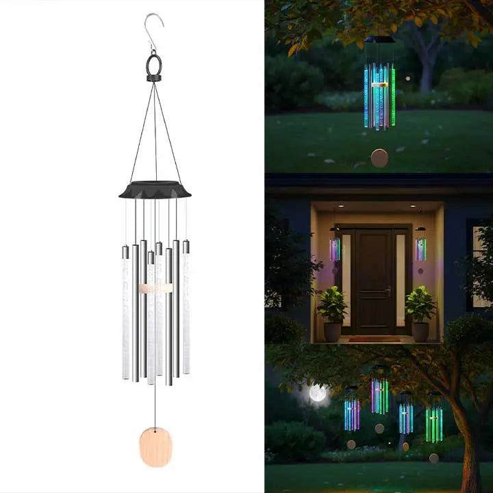 Chimes In House Solar Wind Chimes -LED Hanging Lamp, Balcony & Outdoor Decor Lights ...
