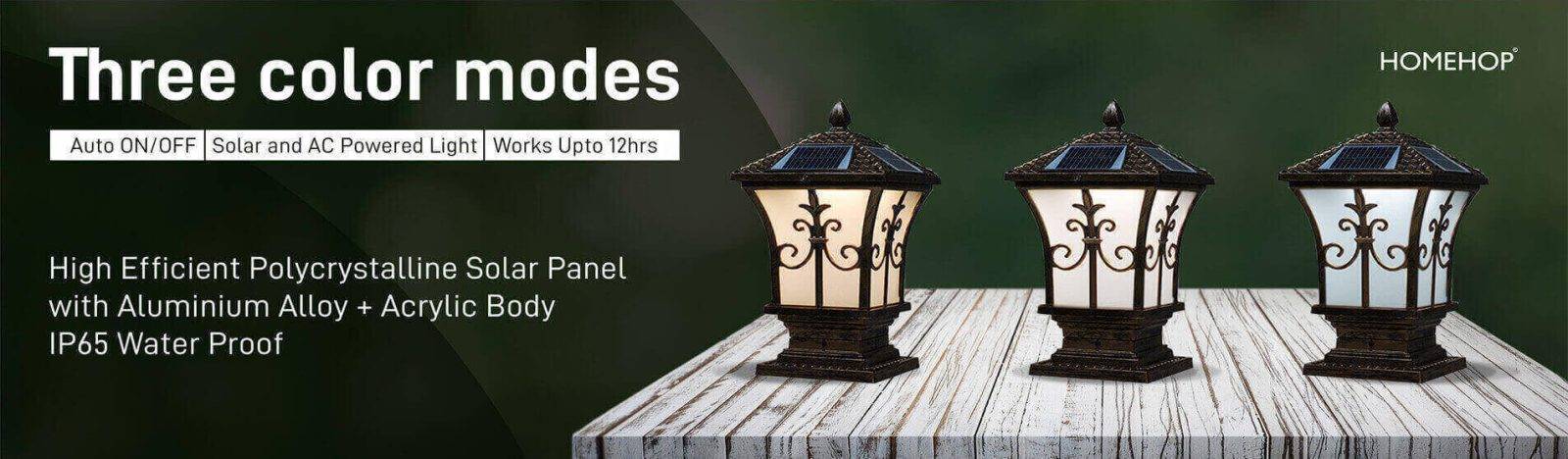 solar powered antique lamp with highly efficient polycrystalline solar panel