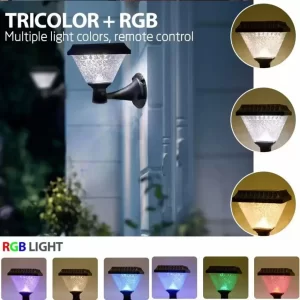 solar wall light with tricolor + RGB