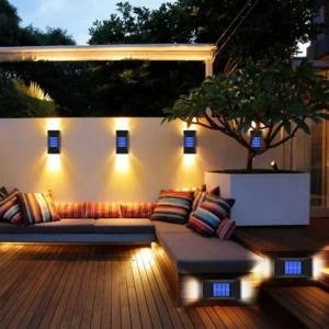 Solar LED Outdoor Wall Lights Garden Wall Lamp Waterproof For Balcony, Home, Patio, Terrace