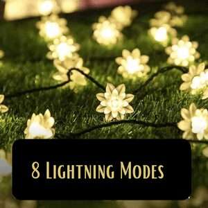 solar flower fairy lights modes