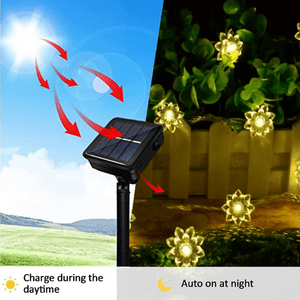 solar charging led flower lights