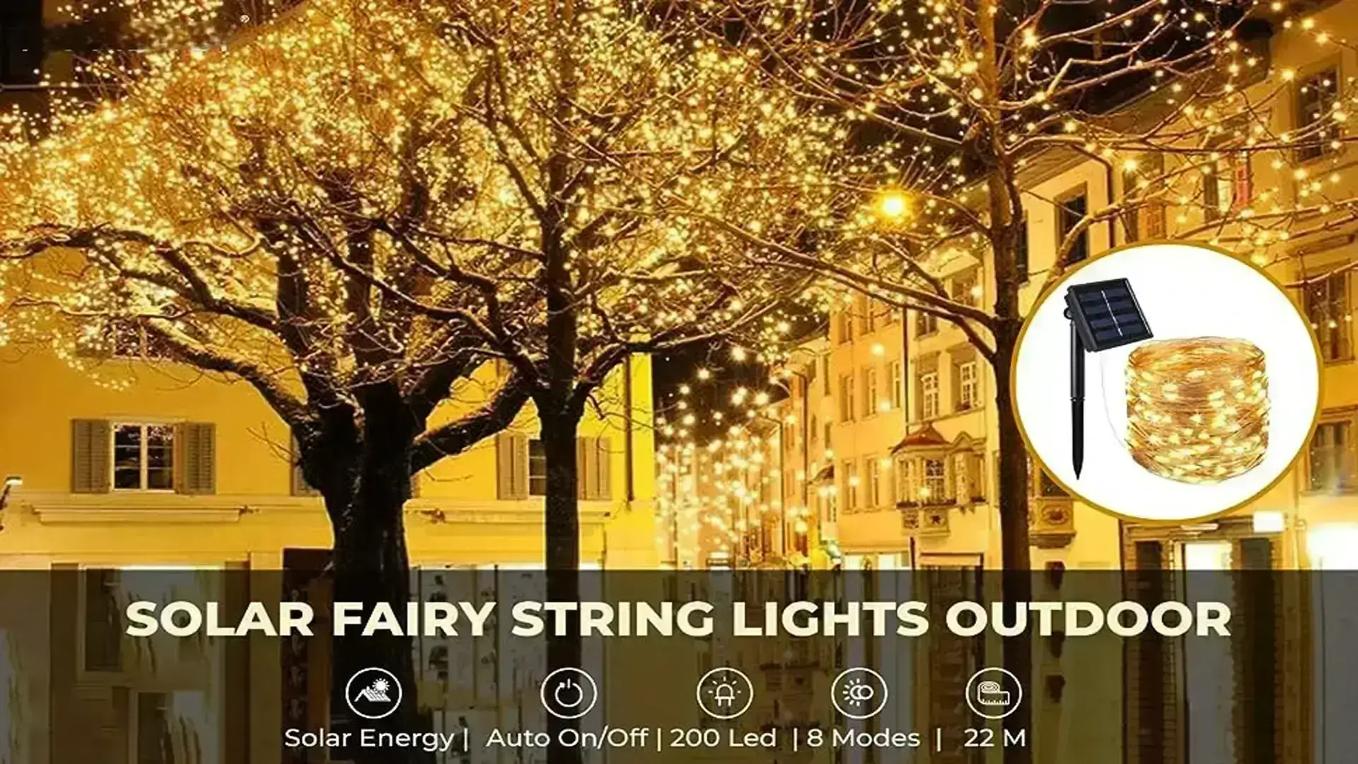 solar led string lights waterproof outdoor decorative lamp