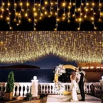 solar outdoor led lighting icicle string light