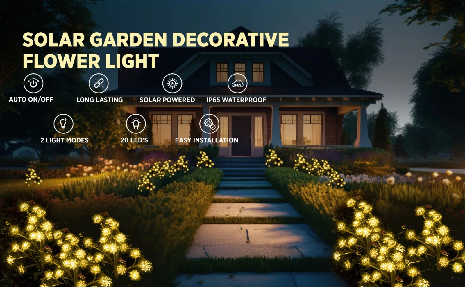 solar firefly lights for garden outdoor decoration lamp