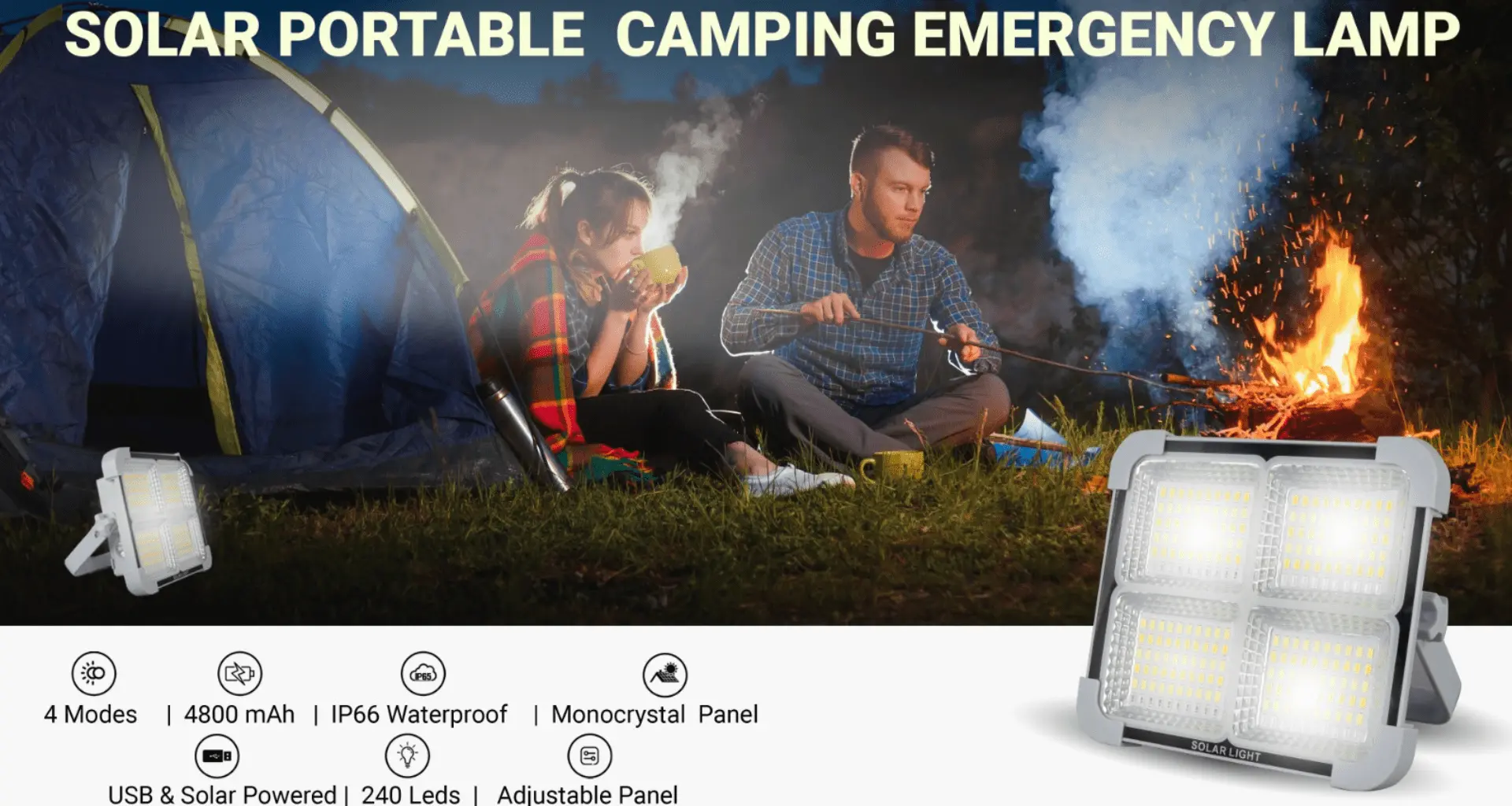 solar powered camping lights waterproof