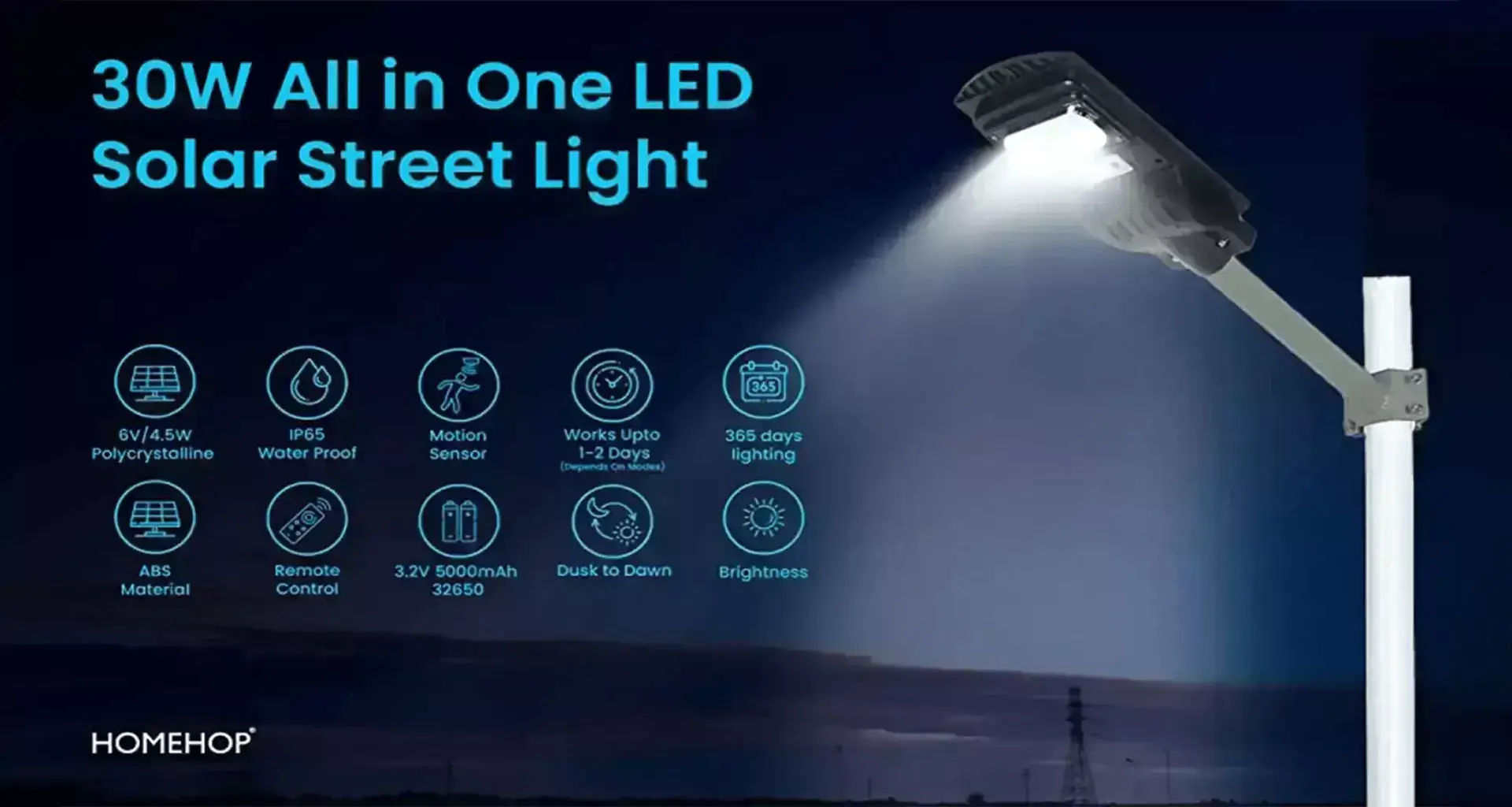 solar street light with motion sensor outdoor lamp