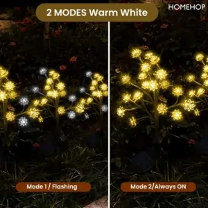2 modes of decorative outdoor lights solar flower lamp