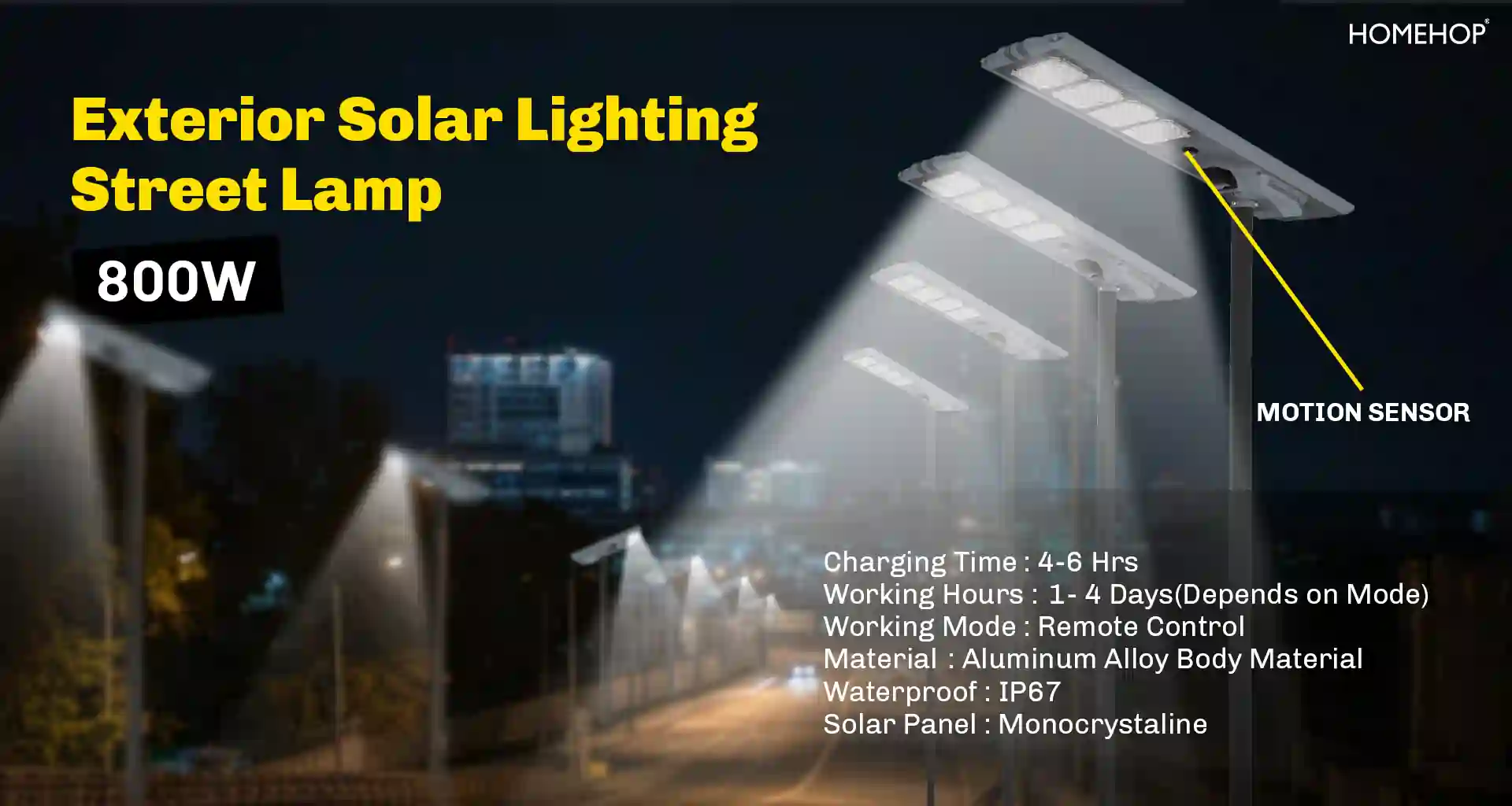 motion detector solar outdoor lights street lamp